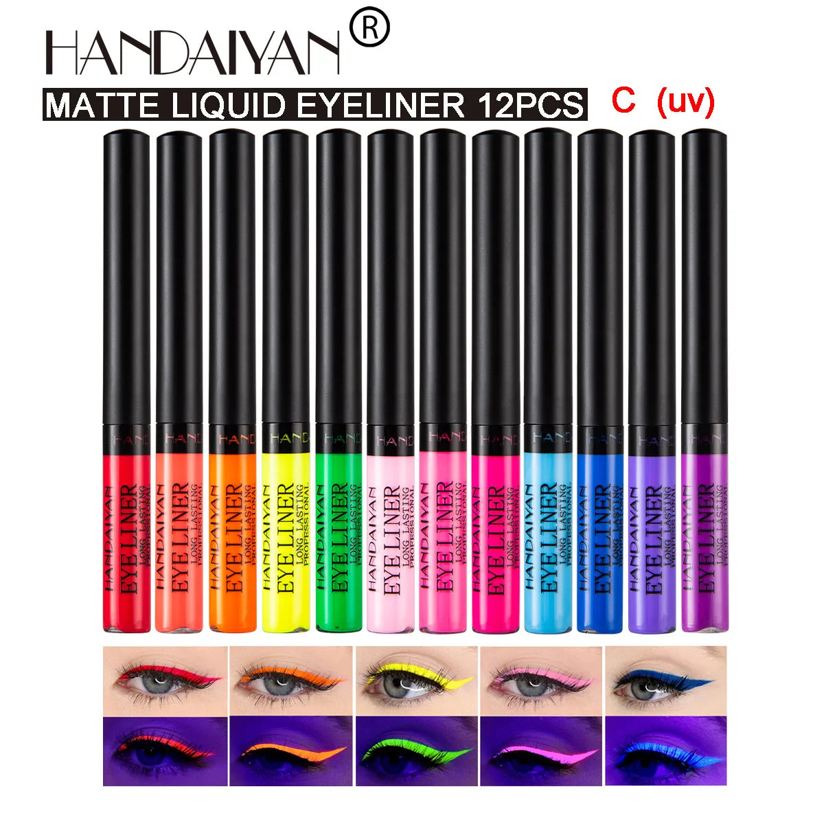 KIT 12 EYELINERS LIQUIDES COLORÉS