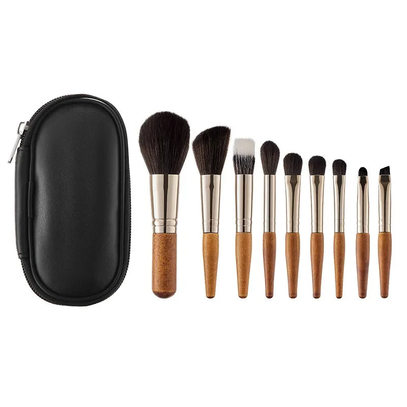 JEU DE 9 PINCEAUX MAQUILLAGE PORTABLES