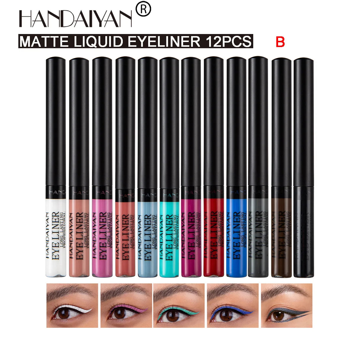 KIT 12 EYELINERS LIQUIDES COLORÉS